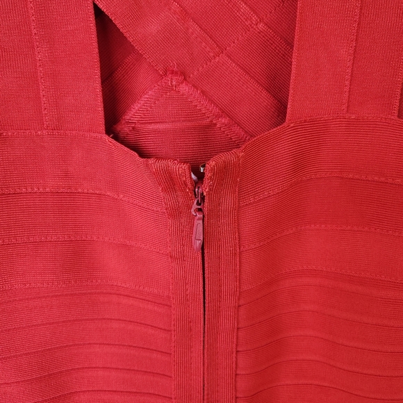 MEILUN Bandage Dress Red, Size Small, NWT - Picture 3 of 7